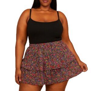 Tiered Ruffle Pull-on Mini Skirt Size 4X Shein Curvy  Summer Skirt Y2K-style